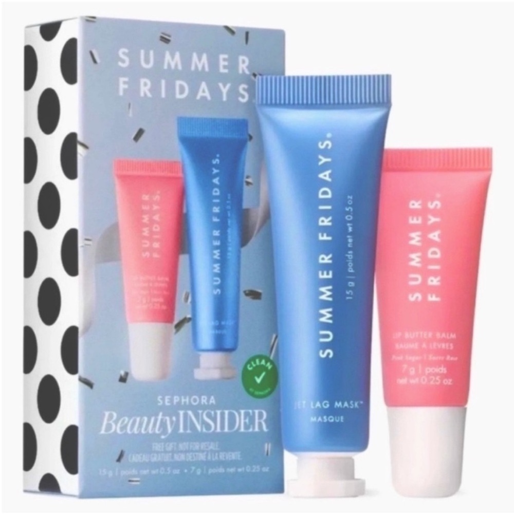 Summer Fridays Blue Mask and Pink Lip Balm Set